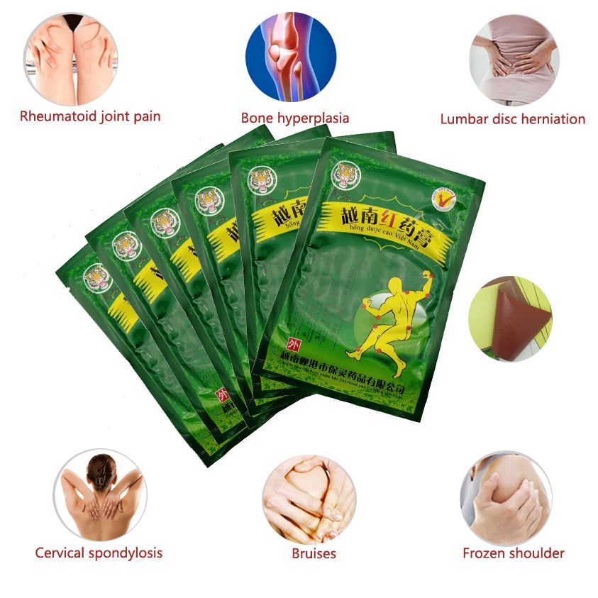 C077 Red Stiff Vietnam Joint Tiger 48Pcs/6Bags Care Balm Treatment Plaster Shoulder Relief Health Muscle Patch Pain