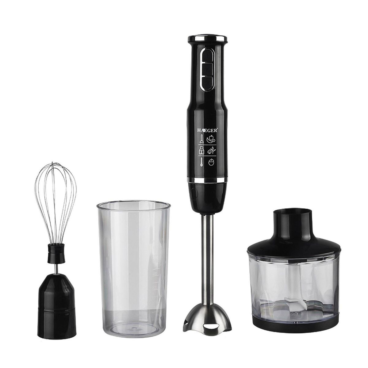 Multi-purpose Hand Blender 750W 3-speed Adjustable with Food Grinder Container Egg Whisk BPA-Free