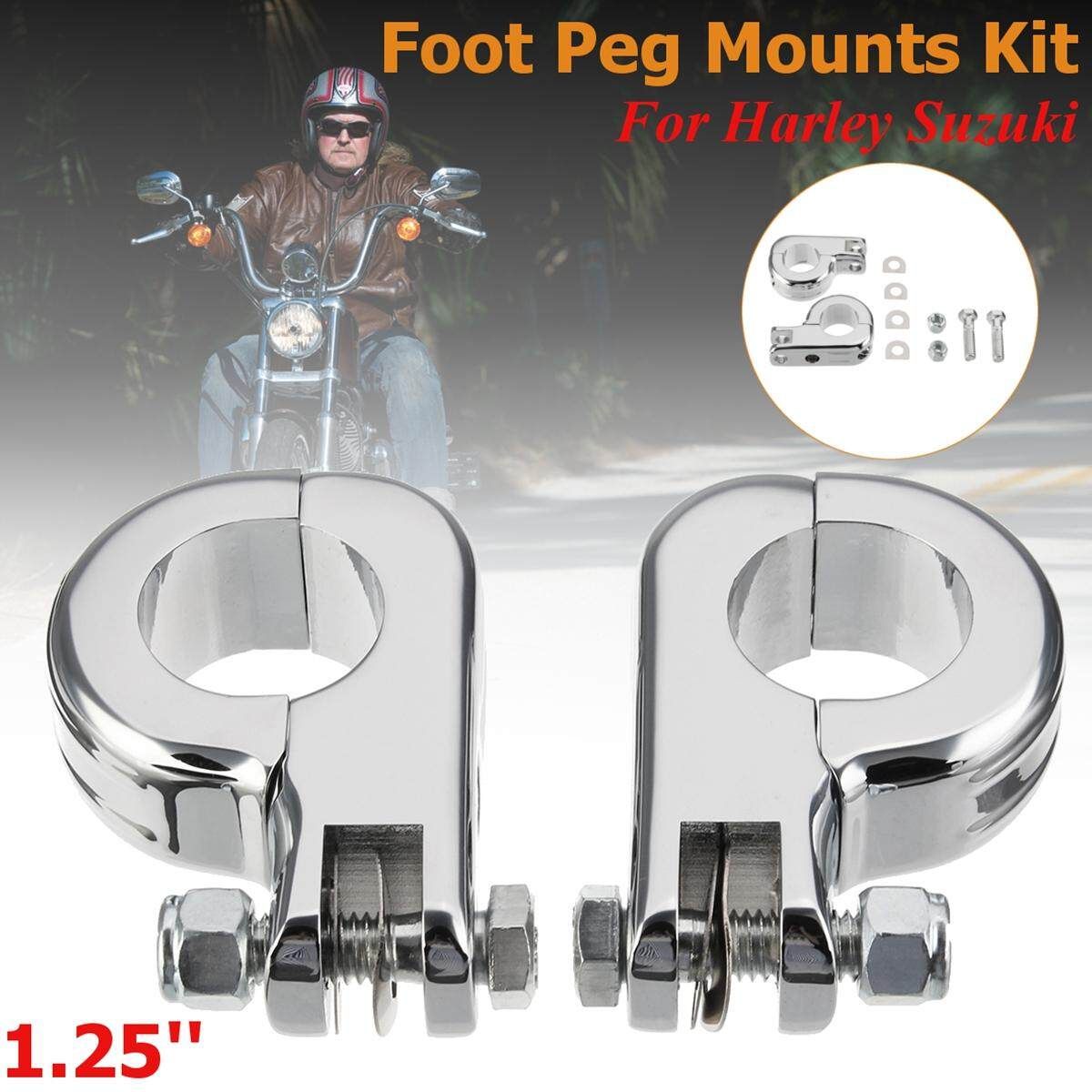 1.25'' Foot Peg Mounting Kits For Harley Honda Suzuki Kawasaki 1-1/4