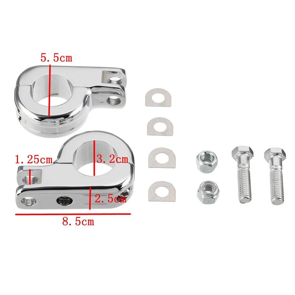 1.25'' Foot Peg Mounting Kits For Harley Honda Suzuki Kawasaki 1-1/4" Engines (Silver)