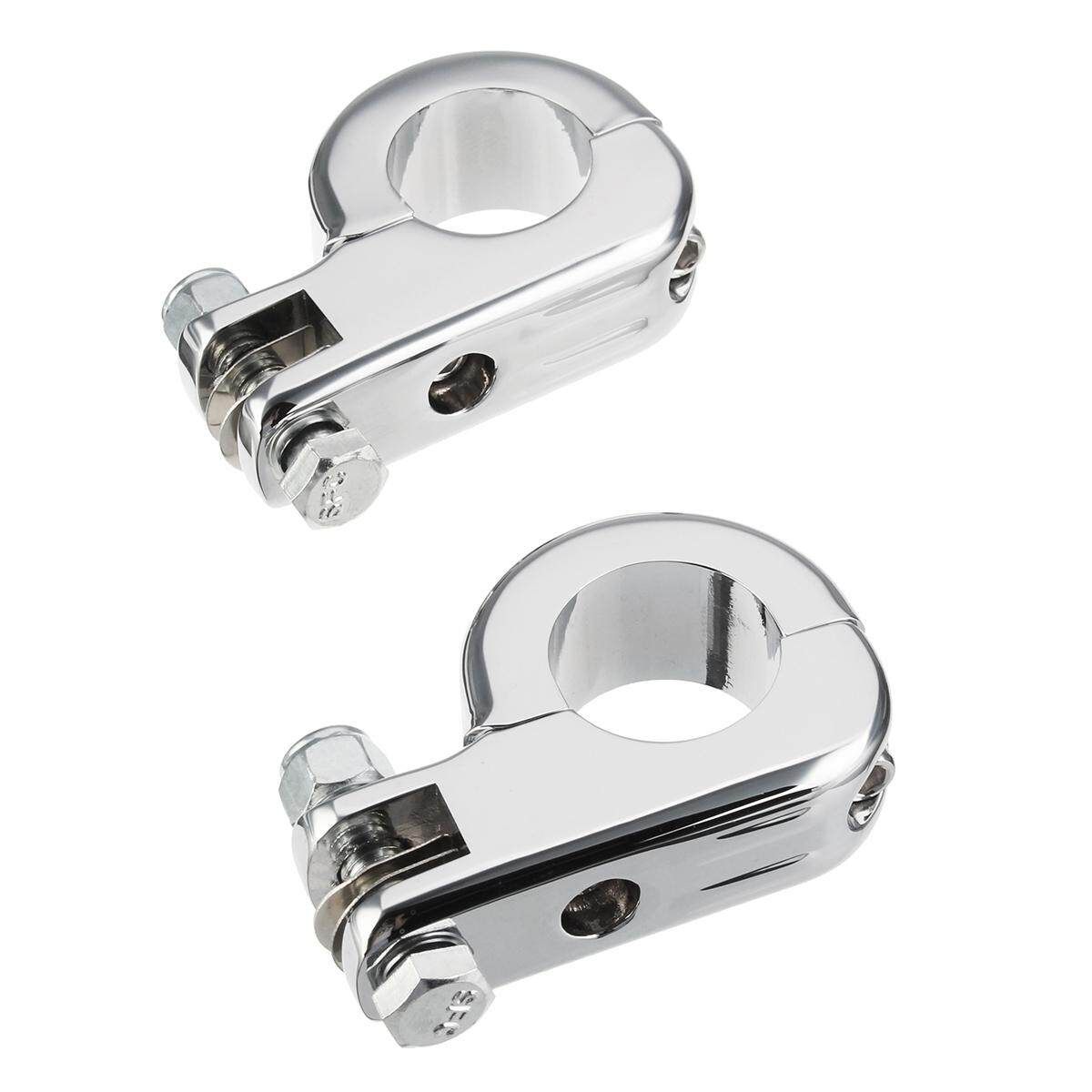 1.25'' Foot Peg Mounting Kits For Harley Honda Suzuki Kawasaki 1-1/4" Engines (Silver)