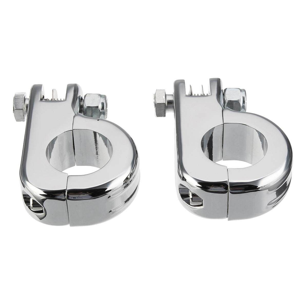 1.25'' Foot Peg Mounting Kits For Harley Honda Suzuki Kawasaki 1-1/4" Engines (Silver)