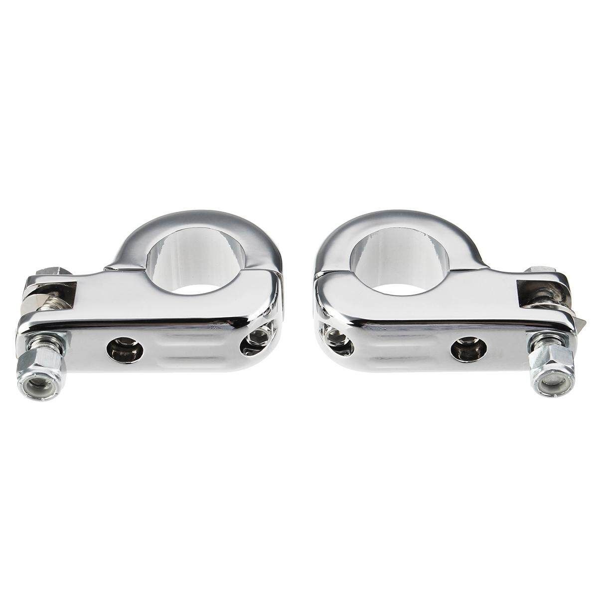 1.25'' Foot Peg Mounting Kits For Harley Honda Suzuki Kawasaki 1-1/4" Engines (Silver)
