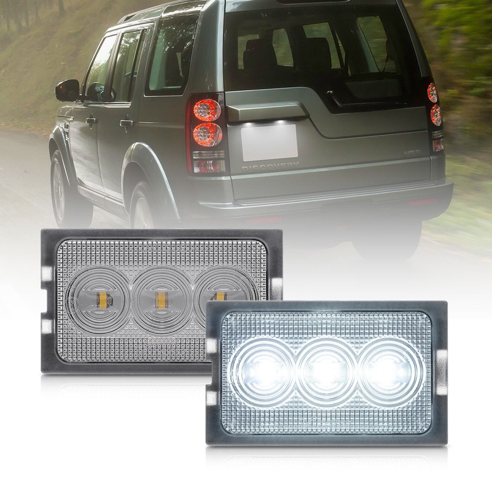 2Pcs LED License Number Plate Light Ford Rover LR Discovery 3 4 Freelander 2 Rang Rover Sport