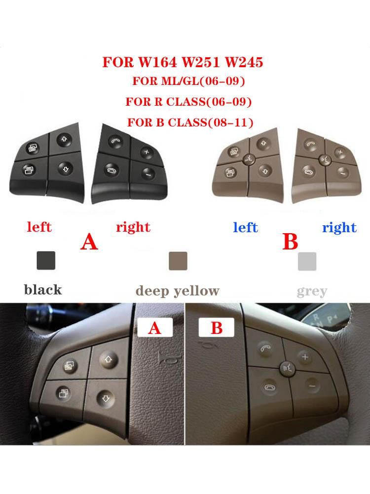 Car Multi-function Steering Wheel Switch Buttons Phone Control Key For Mercedes Benz W164 W245 W251 ML GL B R Class 300 350 400