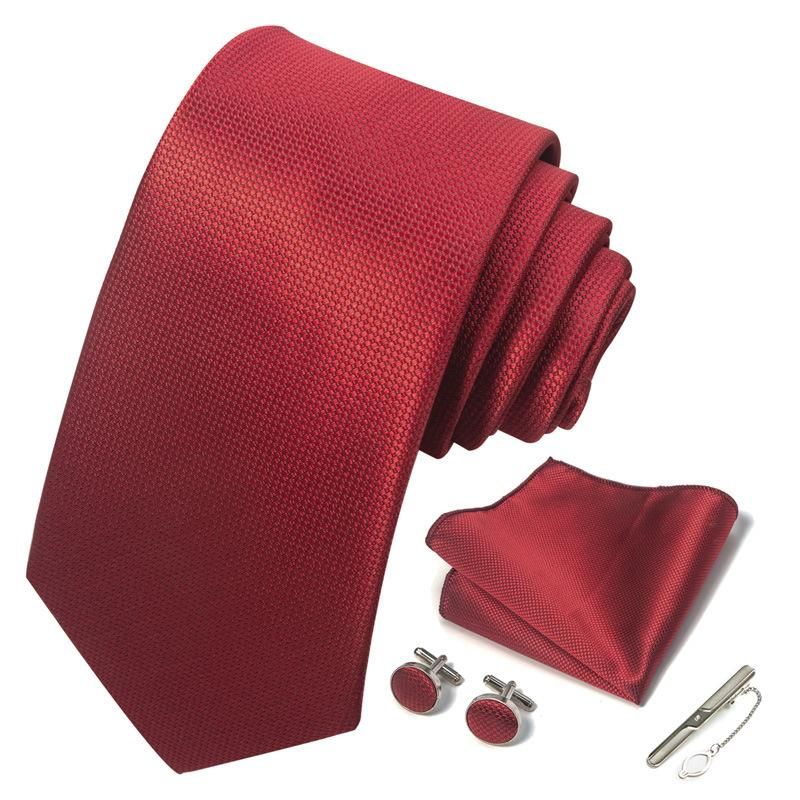 Men'S Tie Gift Box Solid Color Tie Set HB282