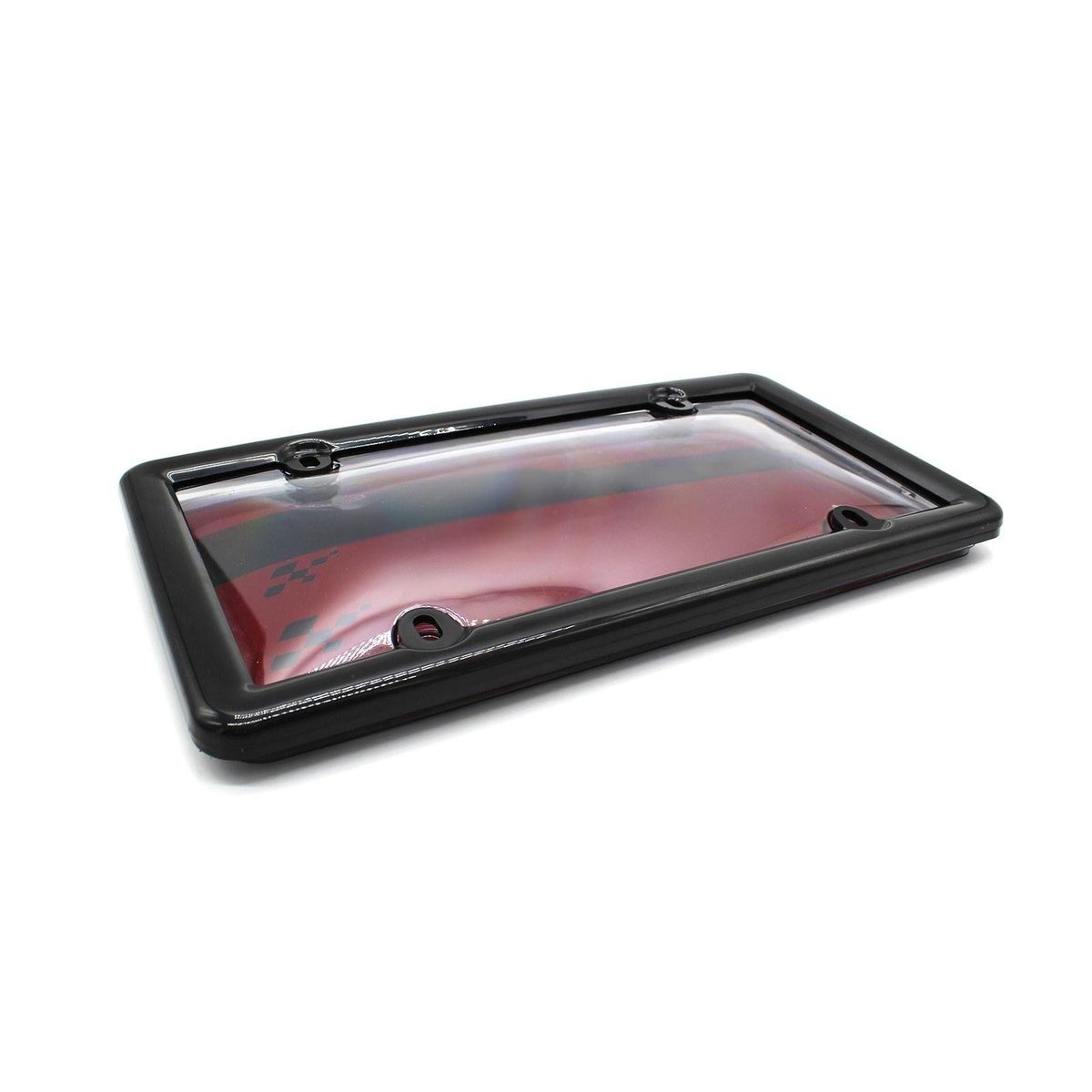 2PCS Clear Smoked License Plate Shield Cover Combo Premium Quality License Plate Clear Smoked and Black Bubble Shield Cover and Frame