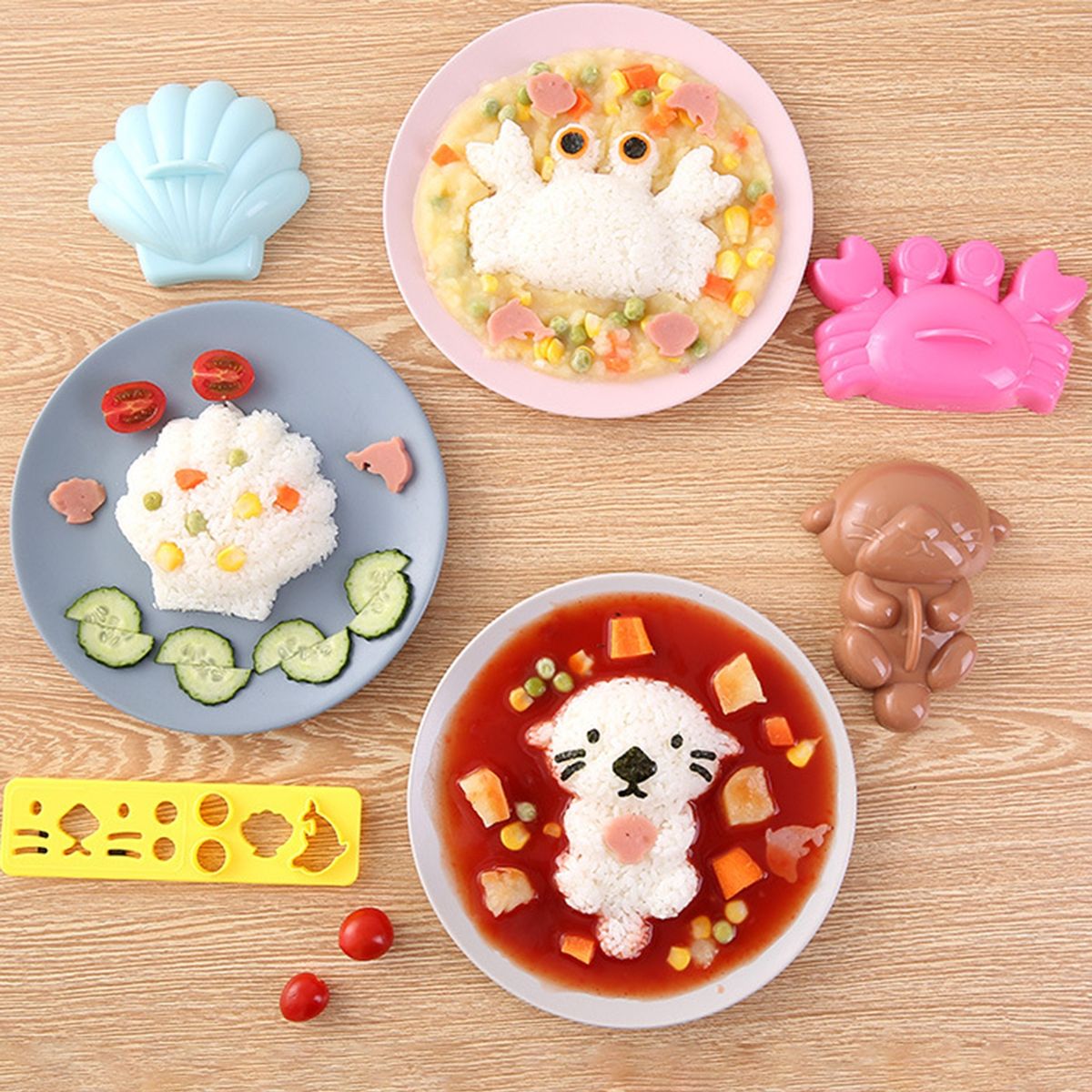 3Pcs Sushi Mold Sushi Mold Decoration Accessories Mix Color