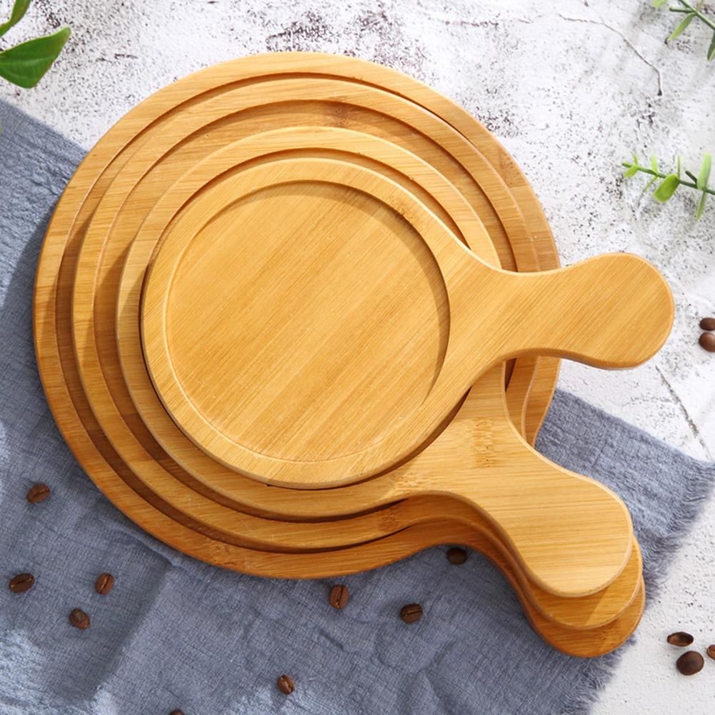 Bamboo Wooden Round Pizza Tray Cafe Dessert Pizza Tray 14