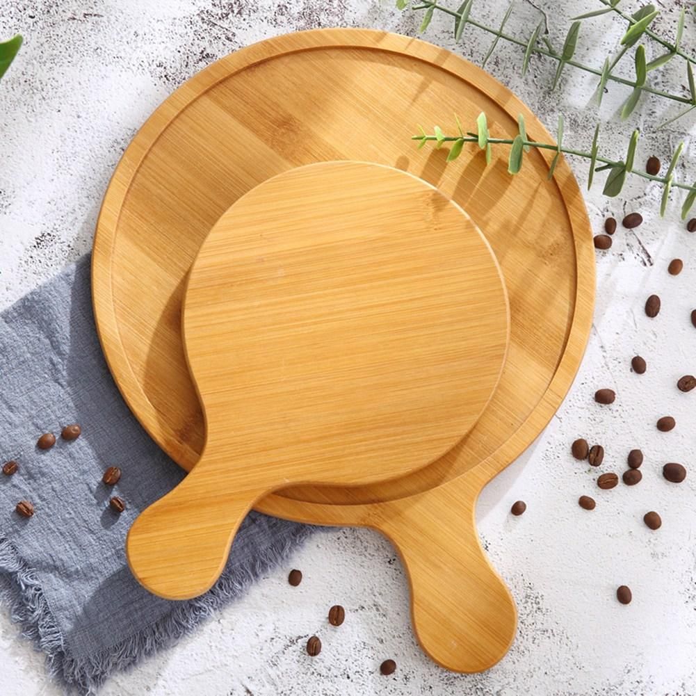 Bamboo Wooden Round Pizza Tray Cafe Dessert Pizza Tray 14