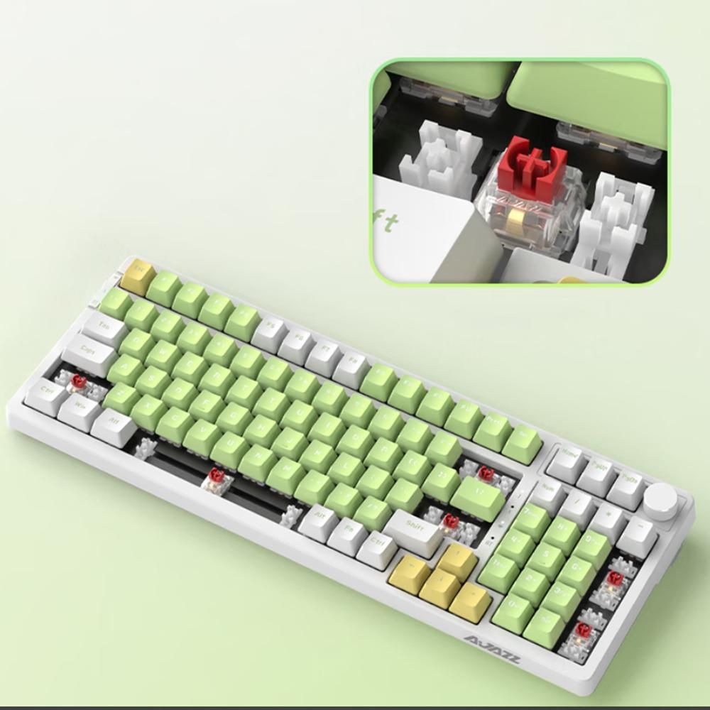 AJAZZ  AK992 Gasket Tri-mode Wireless Keyboard Backlit Mechanical Keyboard Gaming Keyboard with All Switches Customized Hot-Swappable BT Mode Wired Mode 2.4GHz Wireless Mode