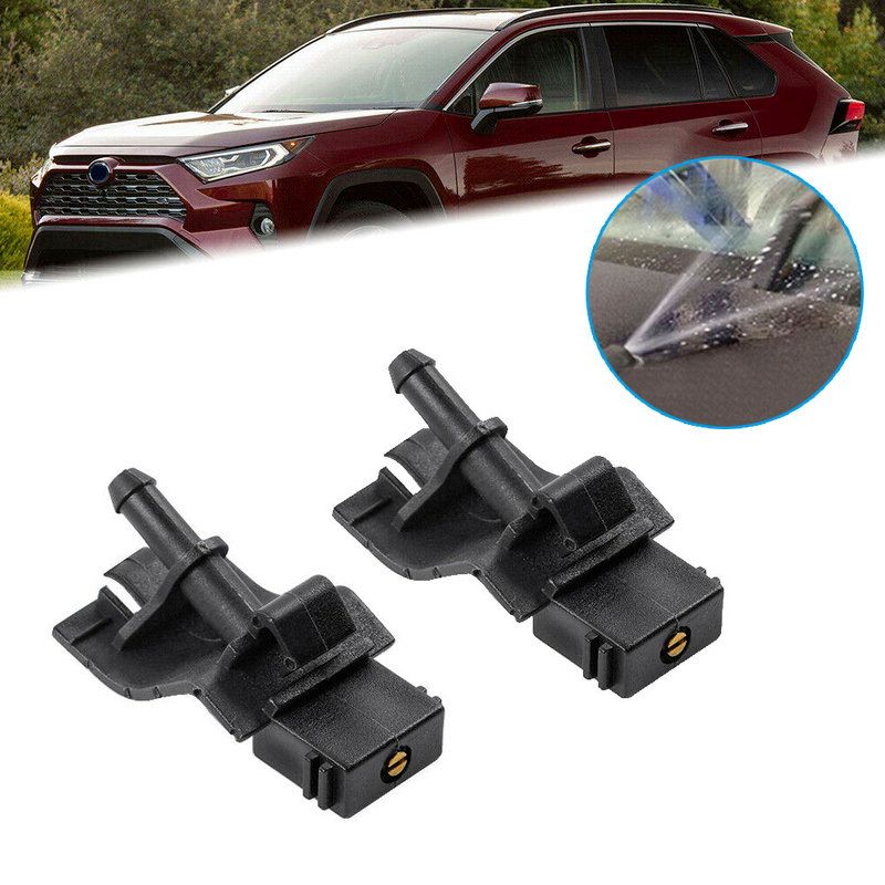 Lave-glace Avant Noir Pour Pare-brise, Buse De Jet, Accessoires De Voiture Pour Toyota Corolla Altis Camry Auris Highlander 2007 - 10, 2 Pièces Black