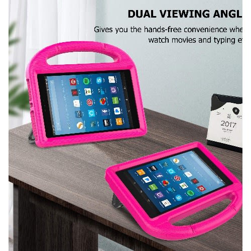 Fire Hd Tablet Eith Alexa - 7" - 1GB RAM - 16GB ROM + Box Eva Foam Proof Case - Pink