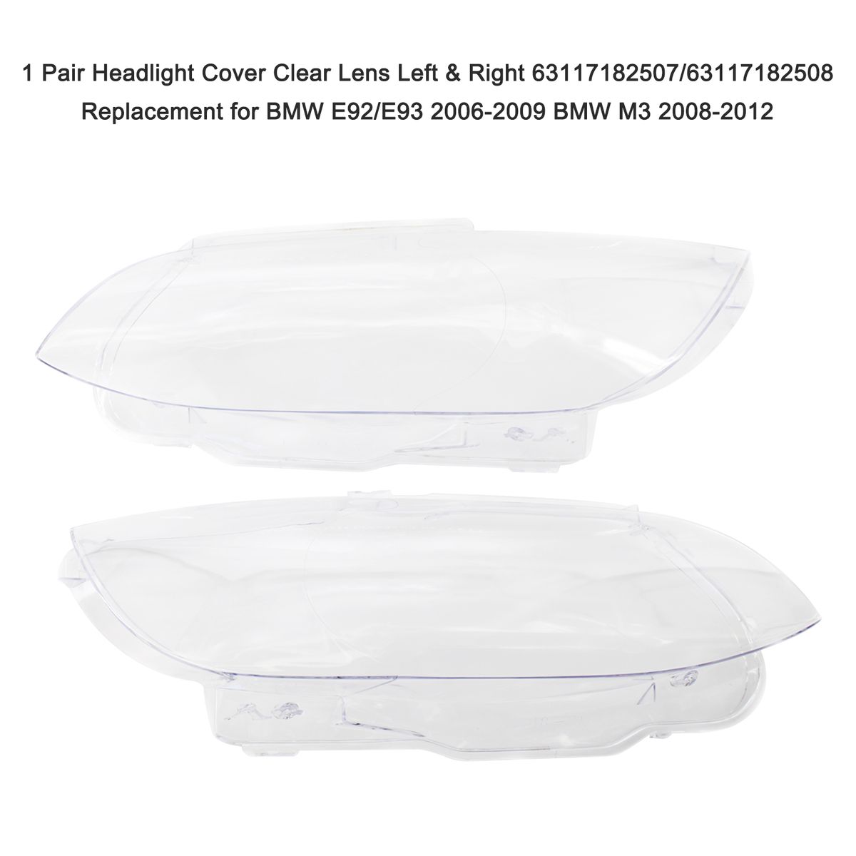 1 Pair Headlight Cover Clear Lens Left   Right