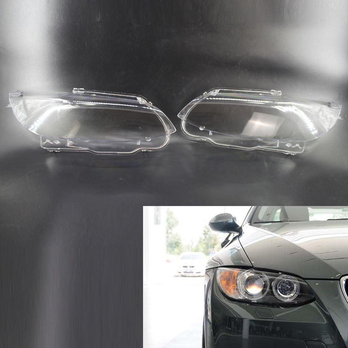 1 Pair Headlight Cover Clear Lens Left   Right