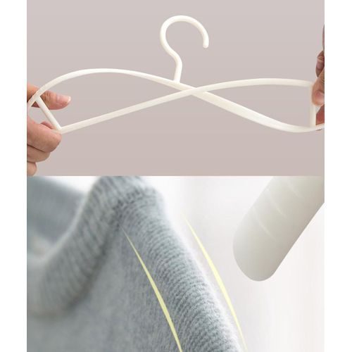 White Plastic Traceless Clothes Hangers: Bedroom Slacks Hang