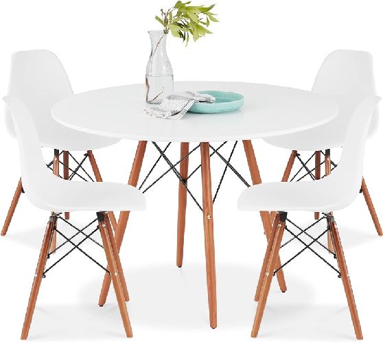 Compact Mid-Century Modern Dinning Table & Chair Set
