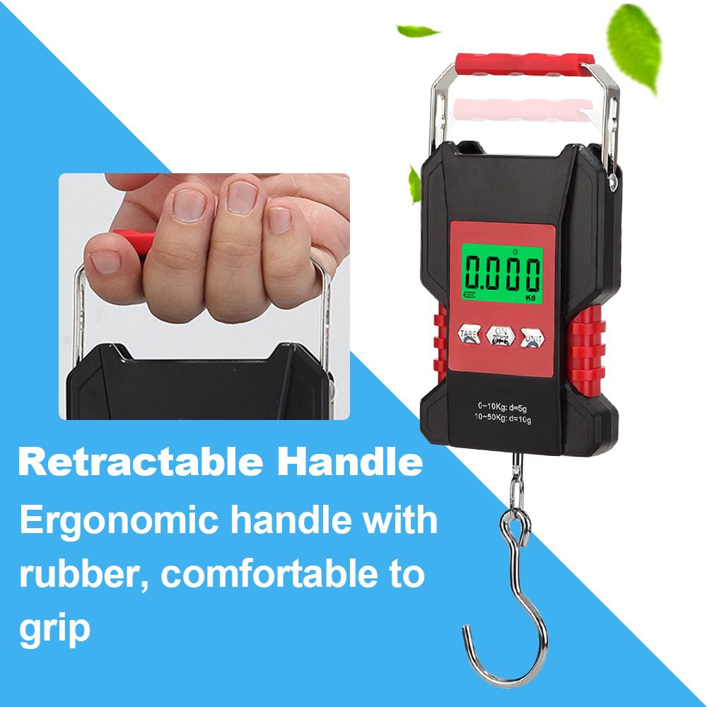 Portable Fish Scale 50kg/110lb Rechargeable Digital Hanging