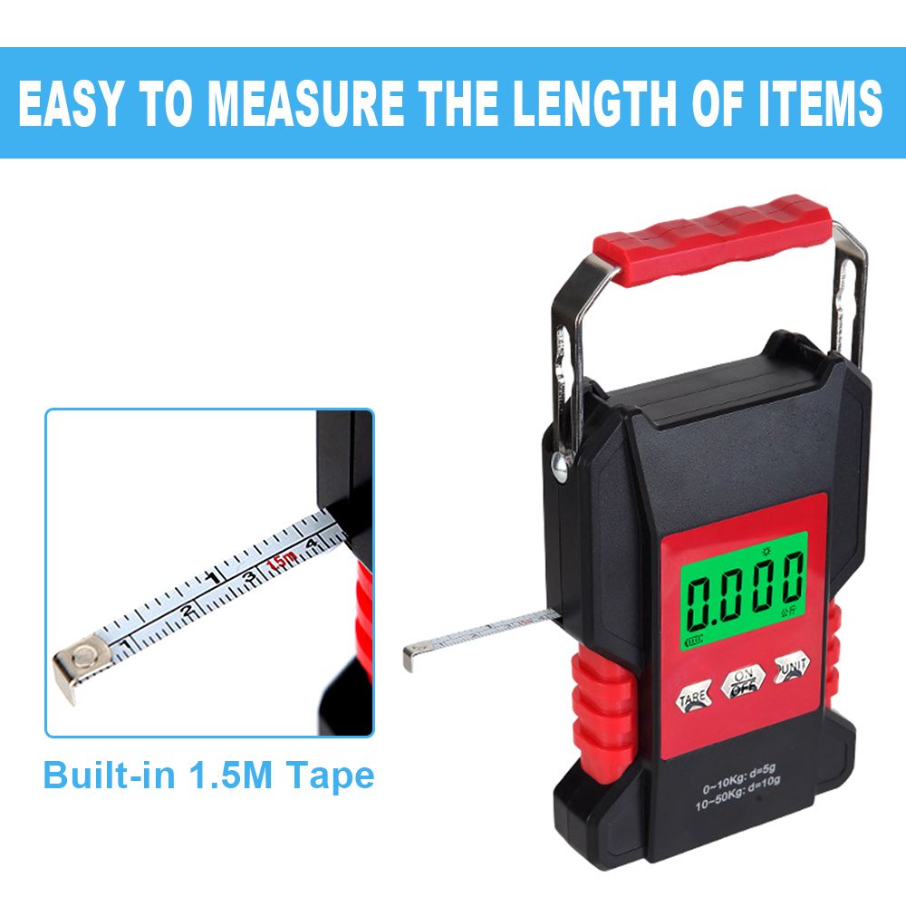 Portable Fish Scale 50kg/110lb Rechargeable Digital Hanging