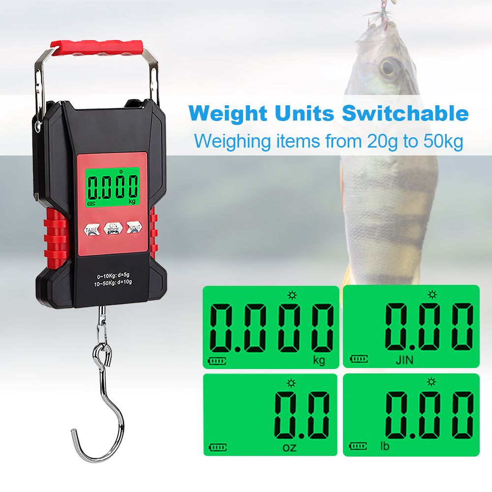 Portable Fish Scale 50kg/110lb Rechargeable Digital Hanging