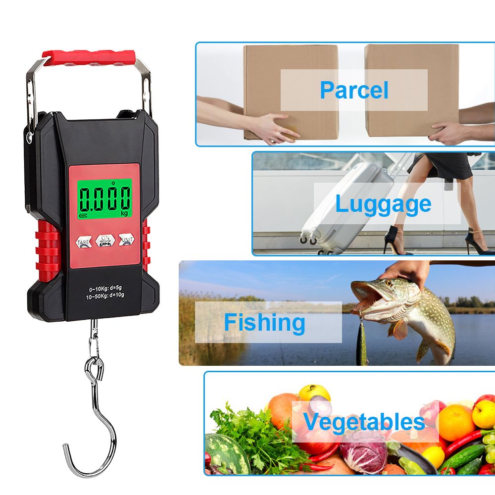 Portable Fish Scale 50kg/110lb Rechargeable Digital Hanging