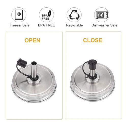 2 Pcs Regular Mouth Mason Jar Pour Spout Lids