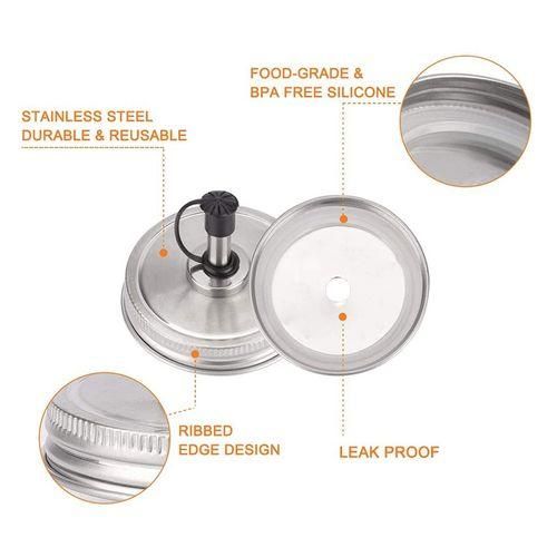 2 Pcs Regular Mouth Mason Jar Pour Spout Lids