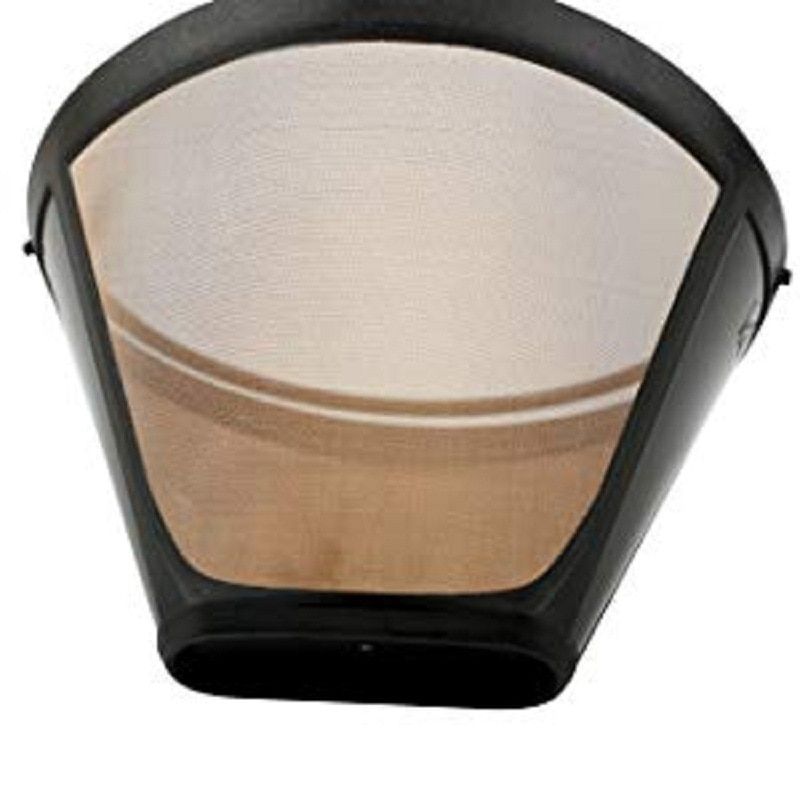 Cone-Style Reusable Coffee Filter Permanent Coffee Maker Machine Filter Gold Mesh With Handle Cafe Coffees Tools Reusable Cafe