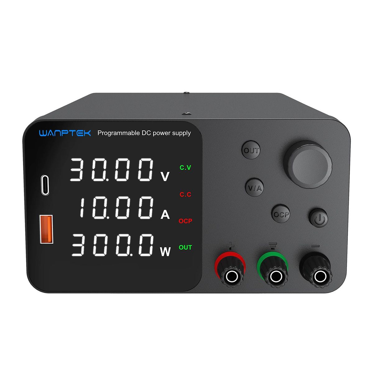 WANPTEK  Variable DC Power Supply 160V 2A Bench Power Supply with 4-Digits LED Display Adjustable Switching Power Supply with Encoder Adjustment Knob Output Enable/Disable Button