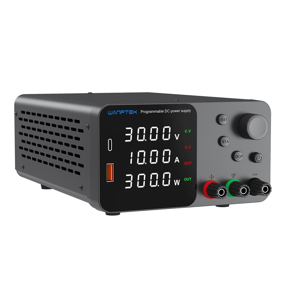 WANPTEK  Variable DC Power Supply 160V 2A Bench Power Supply with 4-Digits LED Display Adjustable Switching Power Supply with Encoder Adjustment Knob Output Enable/Disable Button