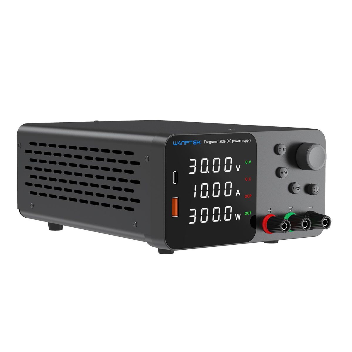 WANPTEK  Variable DC Power Supply 160V 2A Bench Power Supply with 4-Digits LED Display Adjustable Switching Power Supply with Encoder Adjustment Knob Output Enable/Disable Button