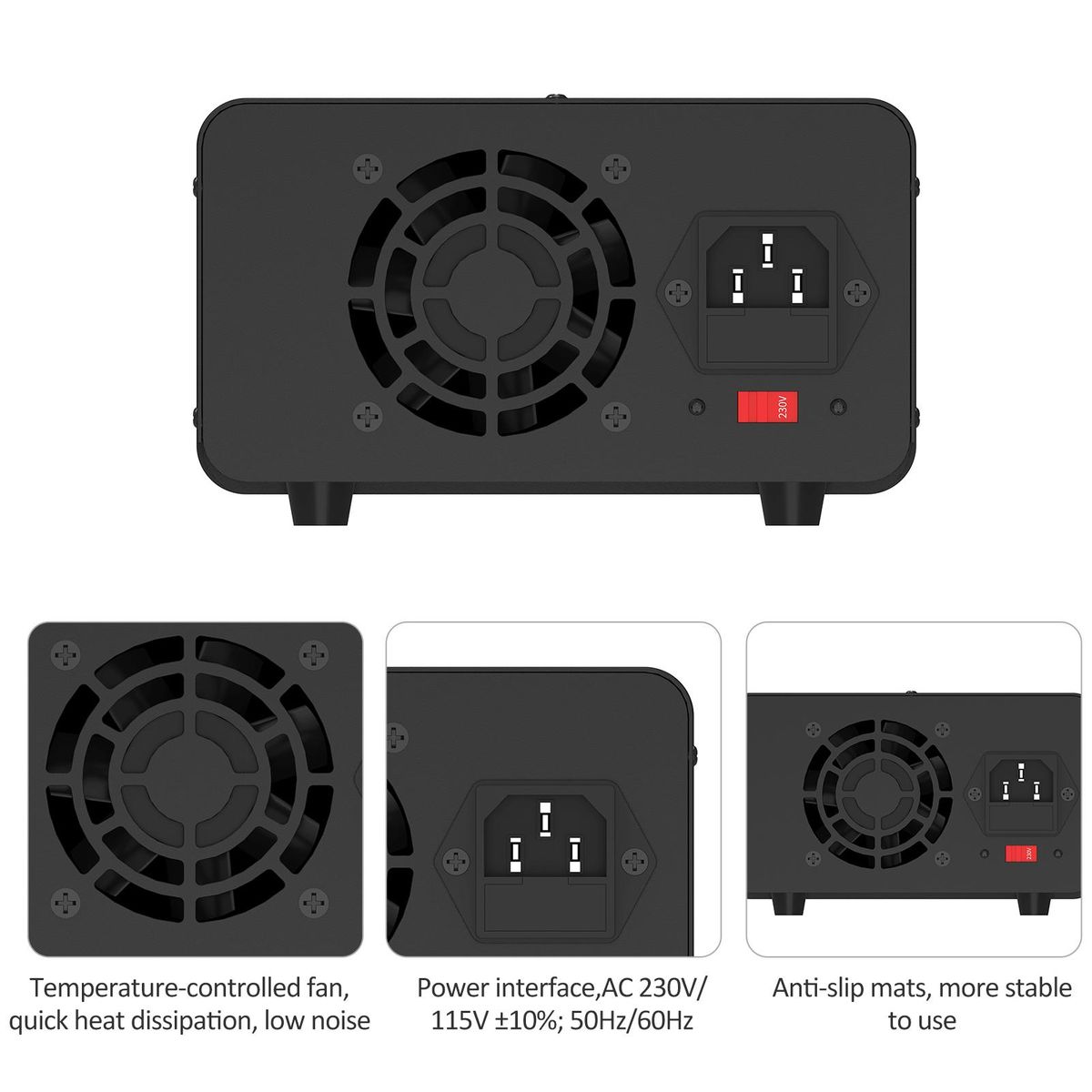 WANPTEK  Variable DC Power Supply 160V 2A Bench Power Supply with 4-Digits LED Display Adjustable Switching Power Supply with Encoder Adjustment Knob Output Enable/Disable Button