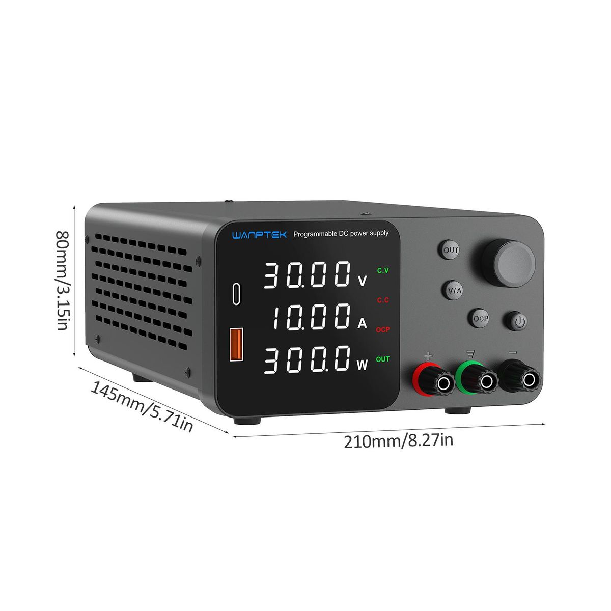 WANPTEK  Variable DC Power Supply 160V 2A Bench Power Supply with 4-Digits LED Display Adjustable Switching Power Supply with Encoder Adjustment Knob Output Enable/Disable Button