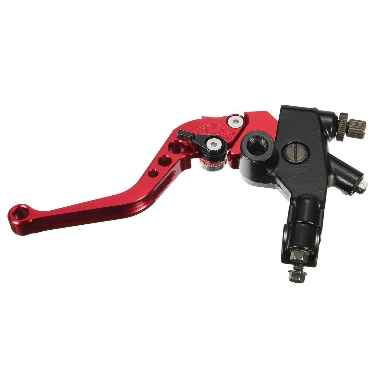 Universal Motorcycle 7/8 Brake Master Cylinder Clutch Lever Red Red (red)