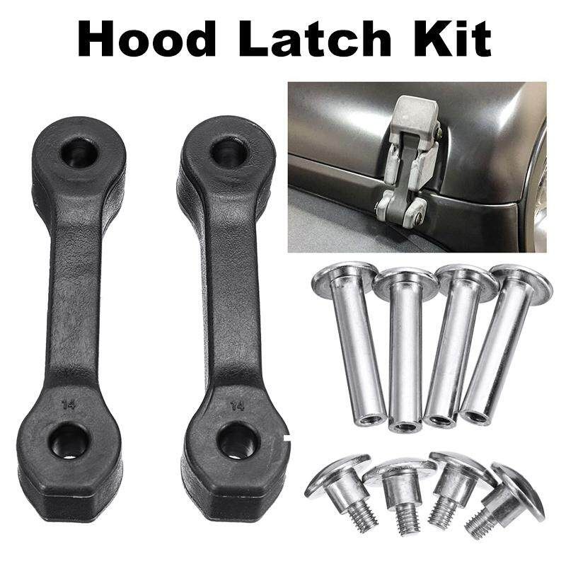 Black Heavy Duty Hood Latch Upgrade Kit For Jeep JK Stops Shake Rattle