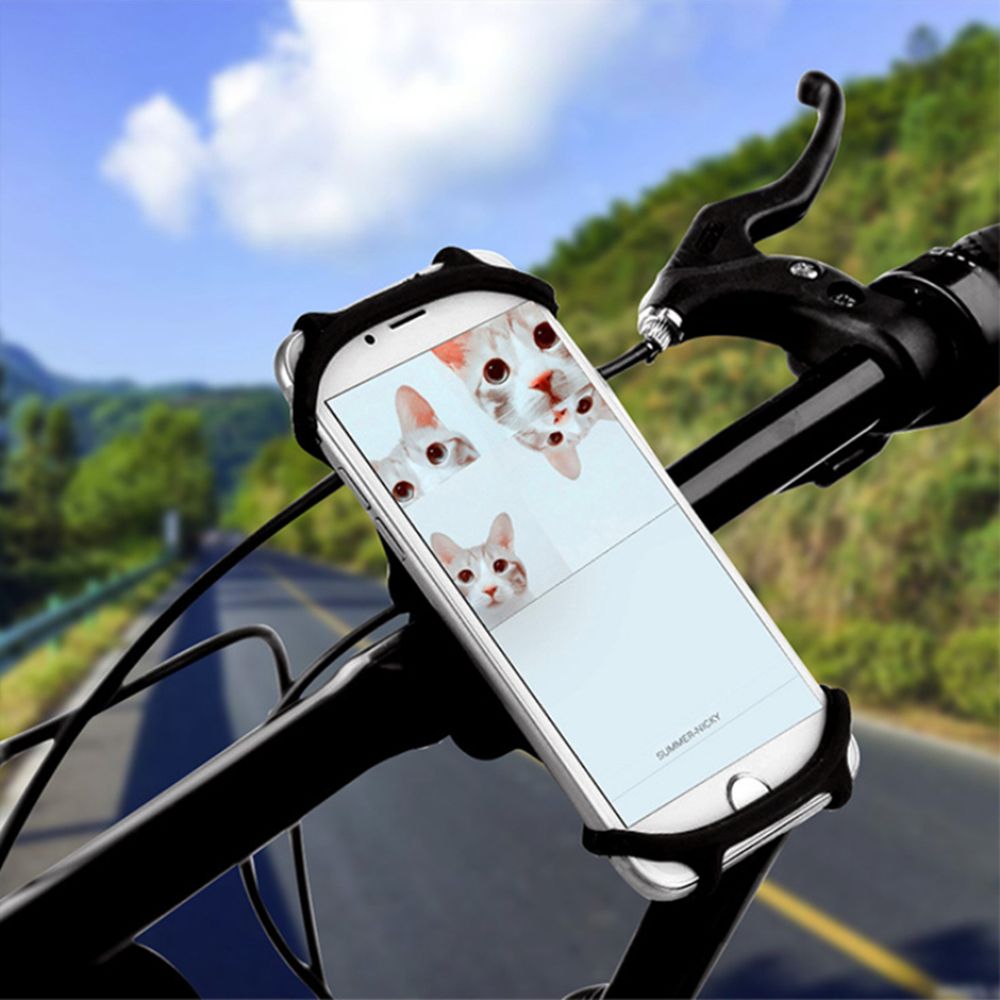 Handlebar Phone GPS Silicone Holder For Motorcycle Bike