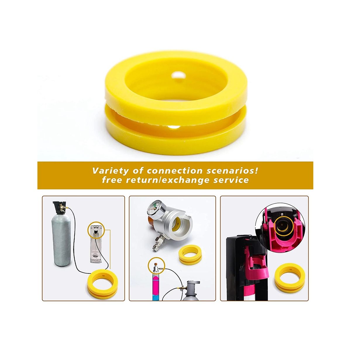 O Rings Soda Machine Co2 Cylinder Exchange Carbonator Gaskets 10Pcs Gaskets Ring for New Soda Maker & Pink Cylinder