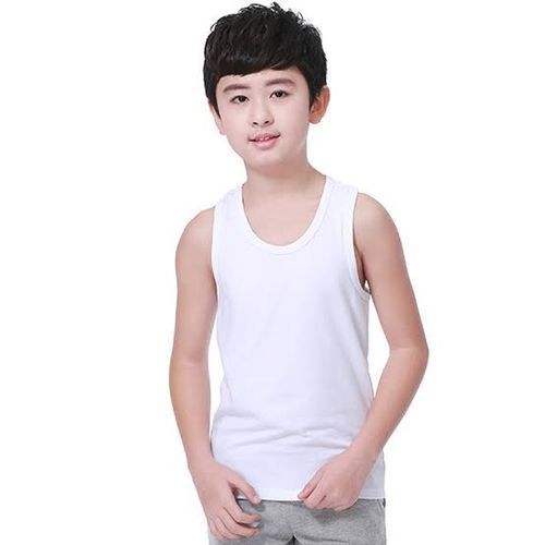 Children White Singlet For A Boy- 3Pieces