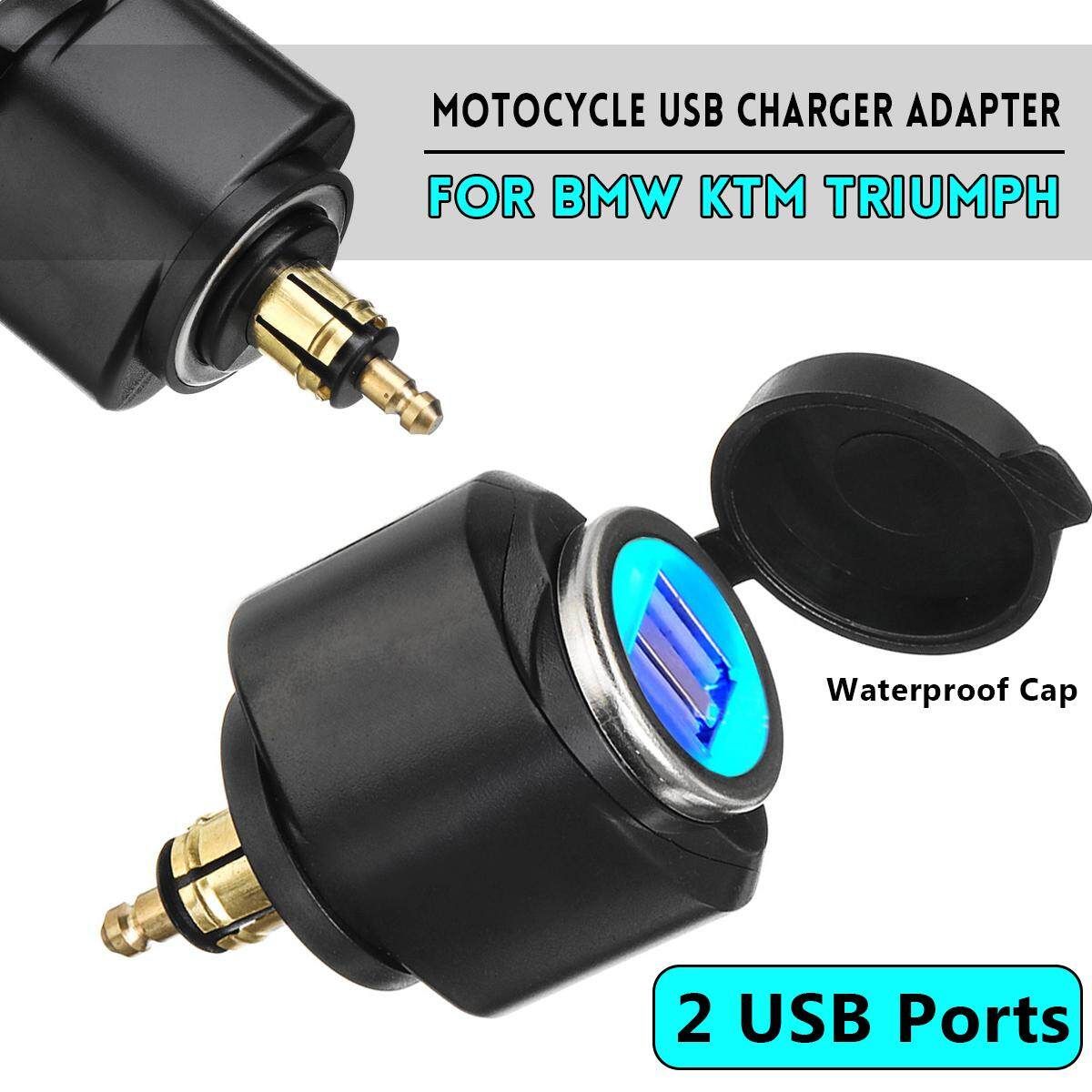 Dual-USB Adapter 10mm For BMW KTM T-riumph A4 Motorcycle Charger On-board Socket