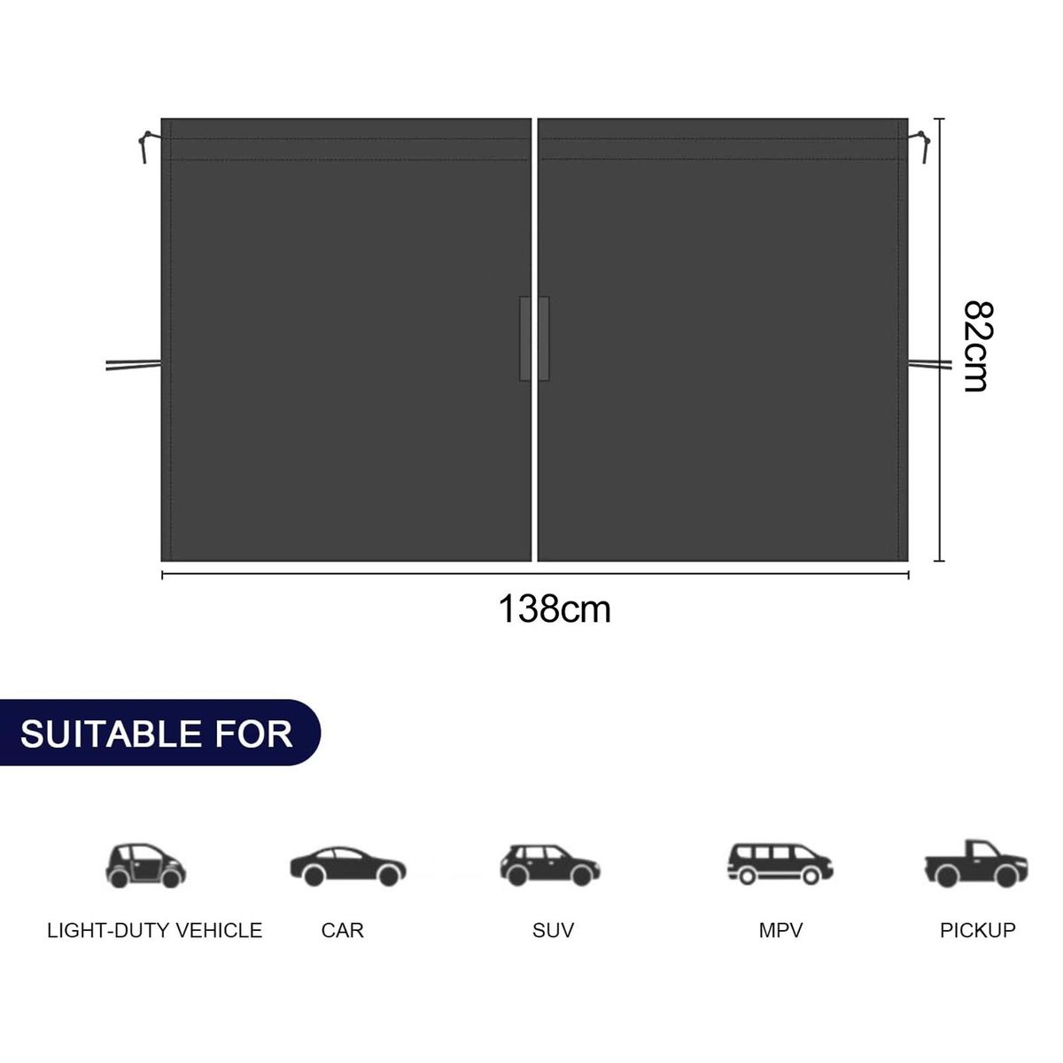 Car Privacy Curtain, Front & Rear Seat Partition Space Divider Auto Van Truck Interior Accessories for Family Travel Camping Baby Sleeping