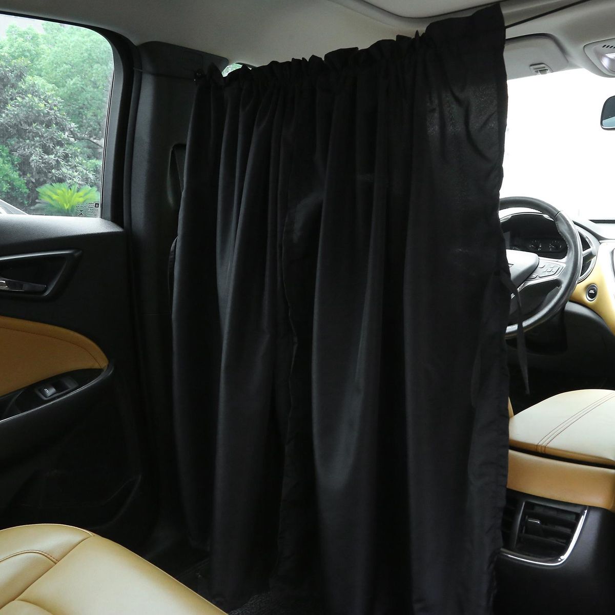 Car Privacy Curtain, Front & Rear Seat Partition Space Divider Auto Van Truck Interior Accessories for Family Travel Camping Baby Sleeping