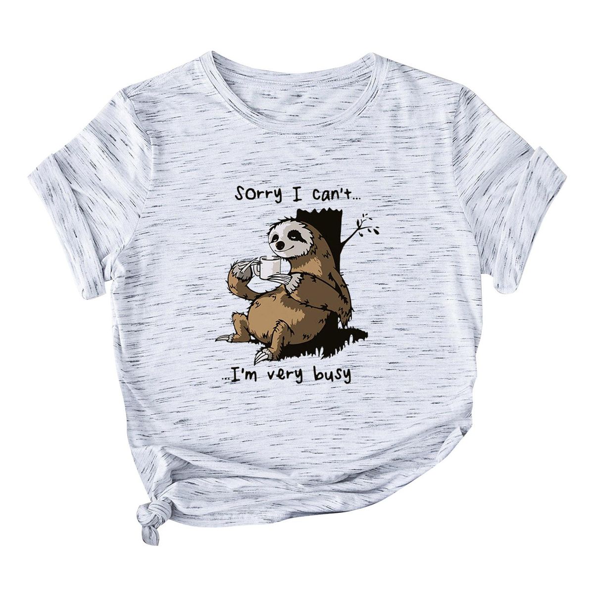 Women T-shirt Cute Sloth Print Short Sleeve O Neck Plus Size Casual Loose Tops S-5XL
