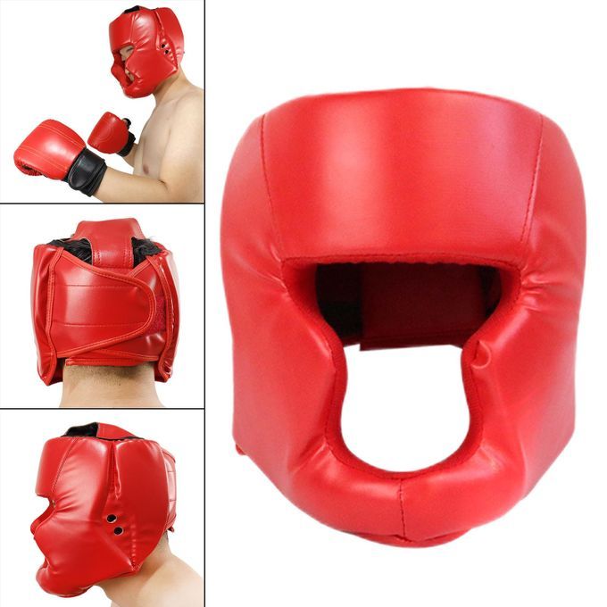 Head Guard Boxing Sparring Headgear Head Protection 50 To 58CM Red