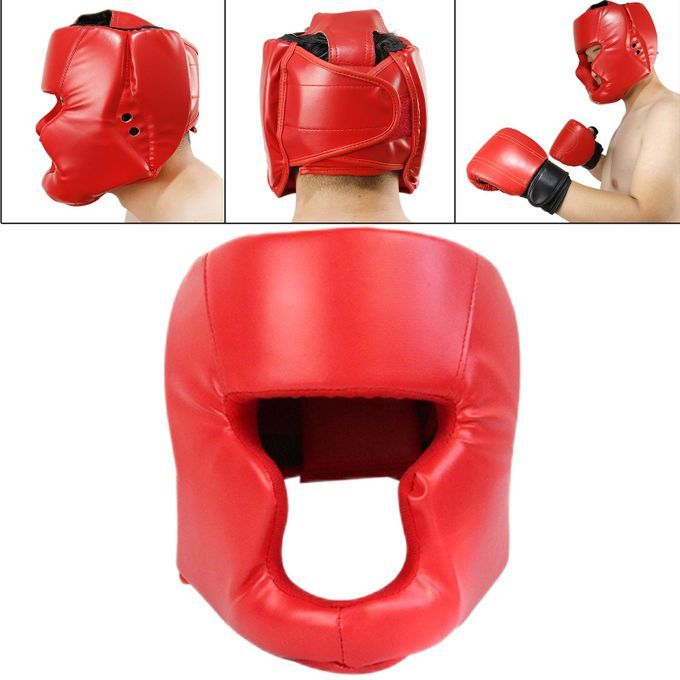 Head Guard Boxing Sparring Headgear Head Protection 50 To 58CM Red