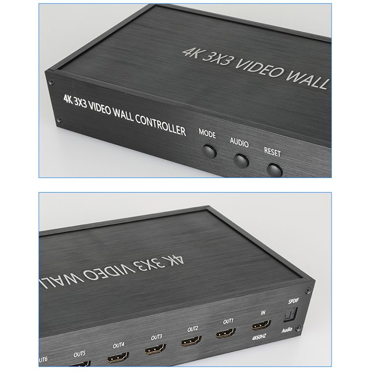 NK-BT88 4K 3X3 HDMI Video Wall Controller Multi-screen Splicing Processor With Remote Controller