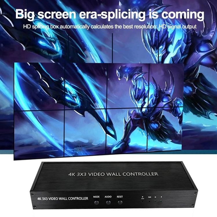 NK-BT88 4K 3X3 HDMI Video Wall Controller Multi-screen Splicing Processor With Remote Controller