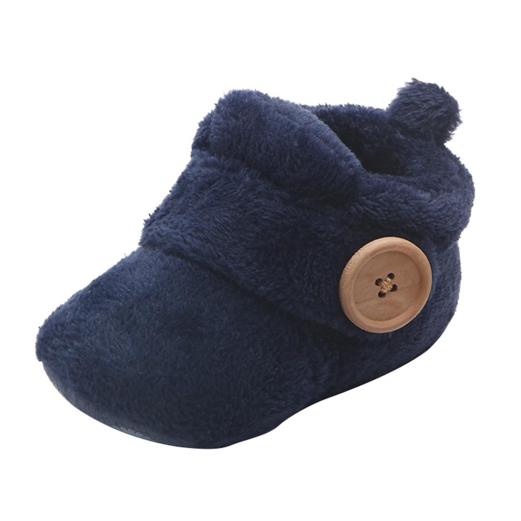 Baby Toddler Warm Shoes Boy Girl's Prewalker 0-6Months Dark Blue