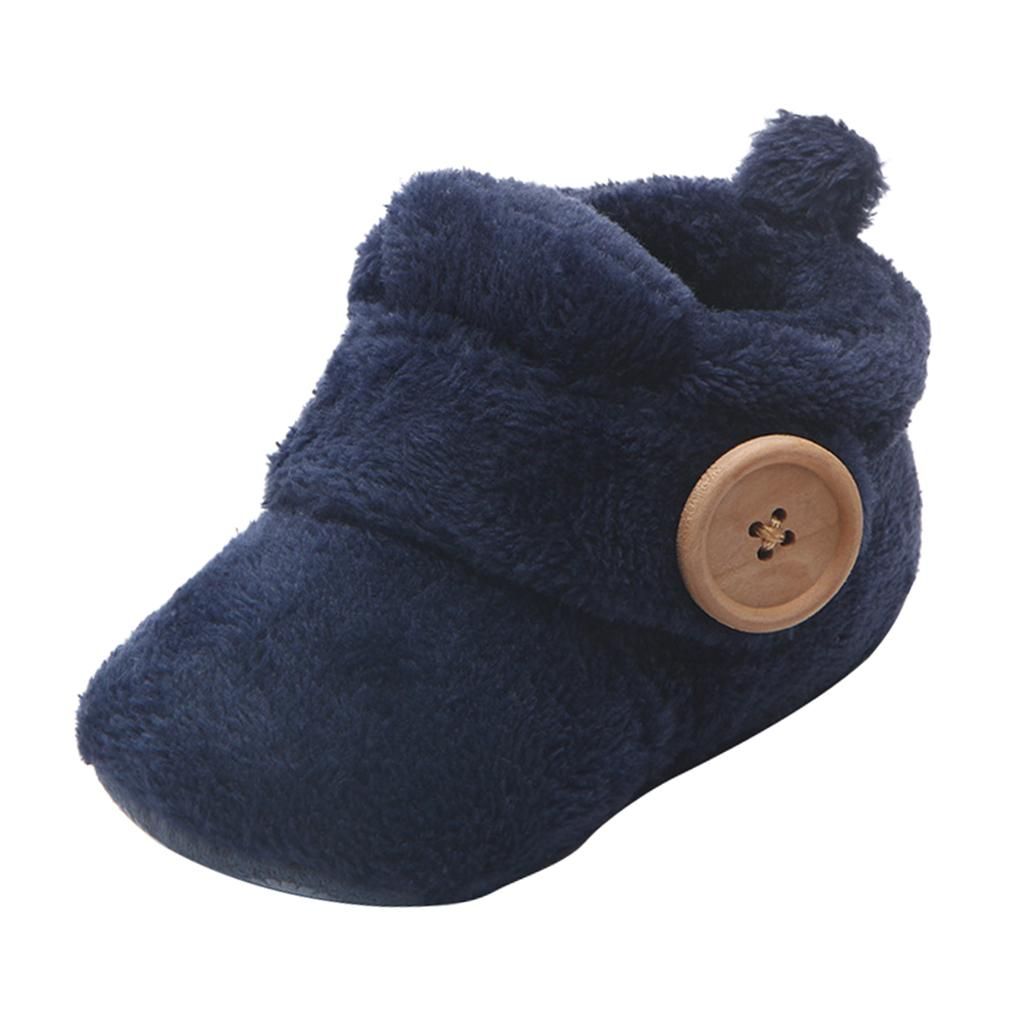 Baby Toddler Warm Shoes Boy Girl's Prewalker 0-6Months Dark Blue