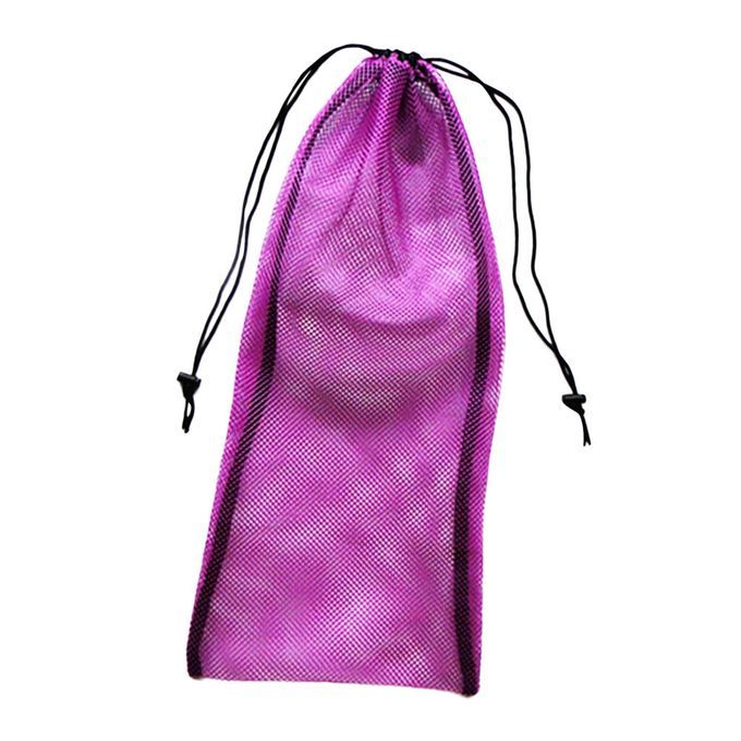 Drawstring Mesh Bag Scuba Diving Pouch Snorkeling Gear Fin Purple