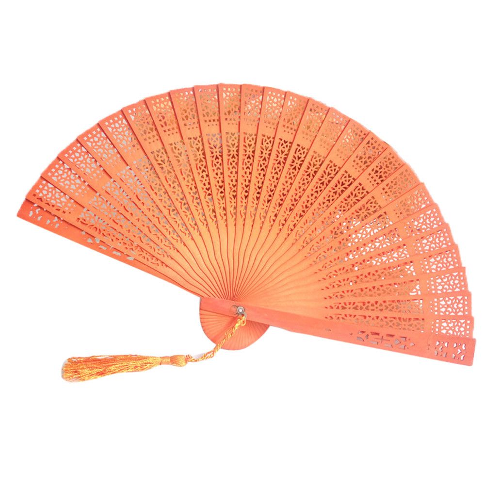 Parties Fan Wooden Chinese Wedding Style Fragrant Garden For Party Hand Carved Folding Bamboo 2018 #0523